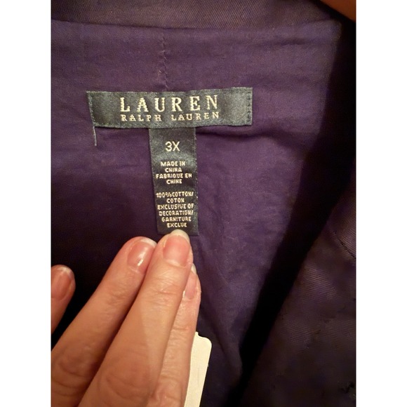 Lauren Ralph Lauren Crest Gold Button Blazer Womens 3X Navy Blue Academia New - Picture 6 of 6